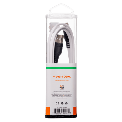 Ventev Chargesync Flat USB A to USB C Cable 3.3ft by Ventev