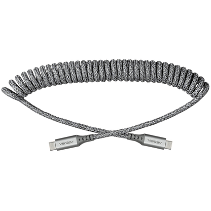 Ventev Helix USB C to USB C High Speed Travel Cable Gray by Ventev