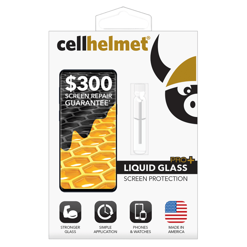 Cellhelmet Liquid Glass Pro+ universal liquid screen protector with $300 guarantee.