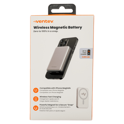Ventev 5k mAh Portable Magnetic Battery Gray by Ventev