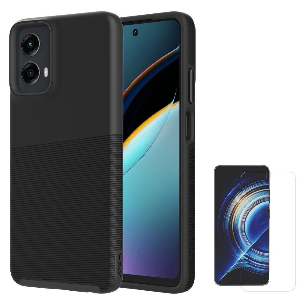 Axessorize PROTech Plus Case and ARMORGlass Screen Protector Bundle for Motorola Moto G 5G (2024) – durable phone protection.