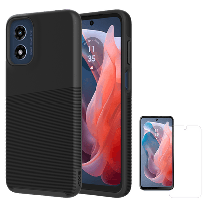 AXS PROTech Plus Case and ARMORGlass Screen Protector for Motorola Moto G Play (2024)