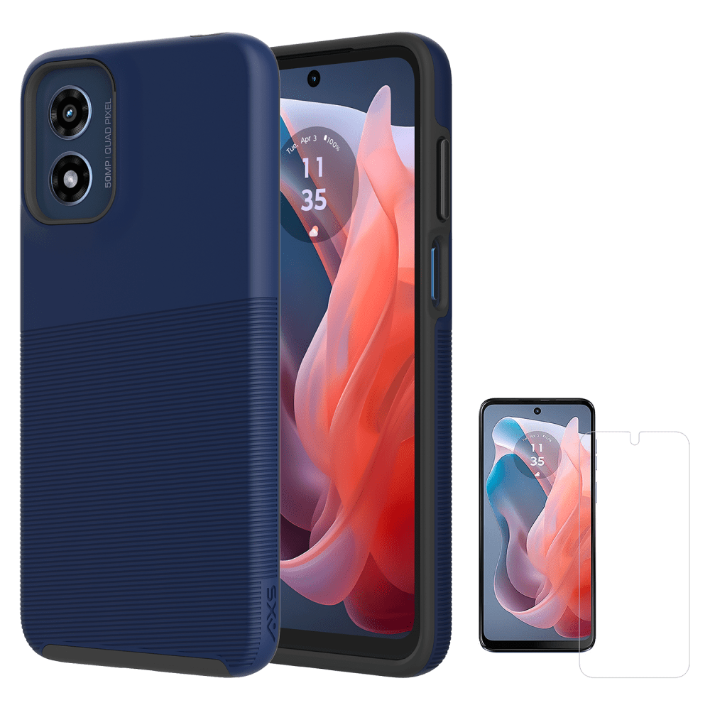 AXS PROTech Plus Case and ARMORGlass Screen Protector for Motorola Moto G Play (2024)