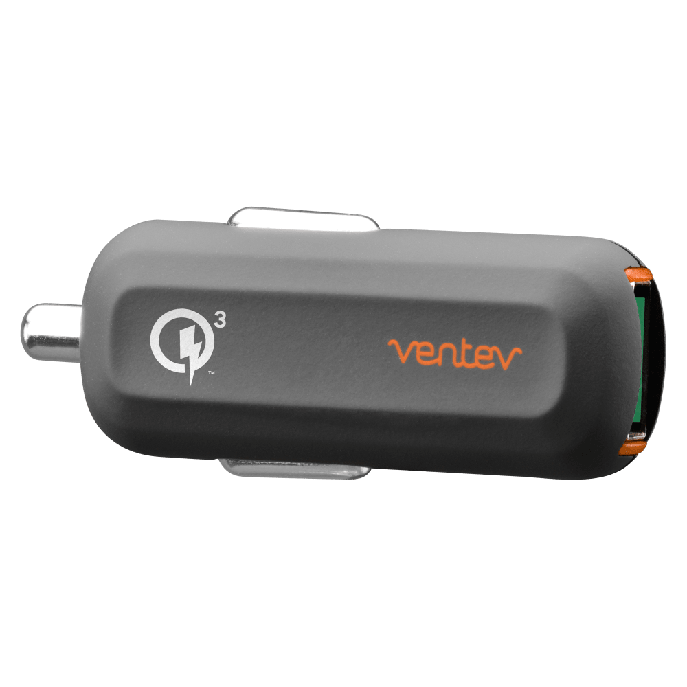 Ventev QC3.0 24W dashport rq1300 mini Car Charger and USB A to Micro USB Cable 3.3ft Gray by Ventev