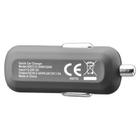 Ventev QC3.0 24W dashport rq1300 mini Car Charger and USB A to Micro USB Cable 3.3ft Gray by Ventev