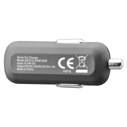 Ventev QC3.0 24W dashport rq1300 mini Car Charger and USB A to Micro USB Cable 3.3ft Gray by Ventev