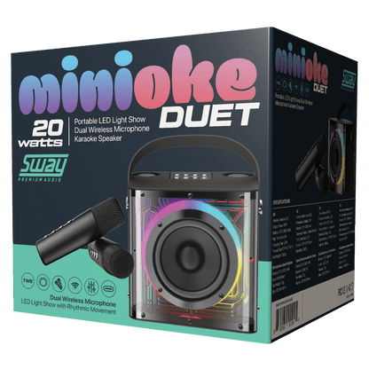 Sway Minioke DUET 20W Speaker with Dual Wireless Microphones Black by Sway
