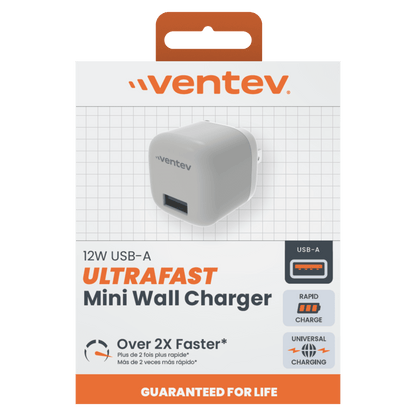 Ventev 12W USB-A Wall Charger packging front