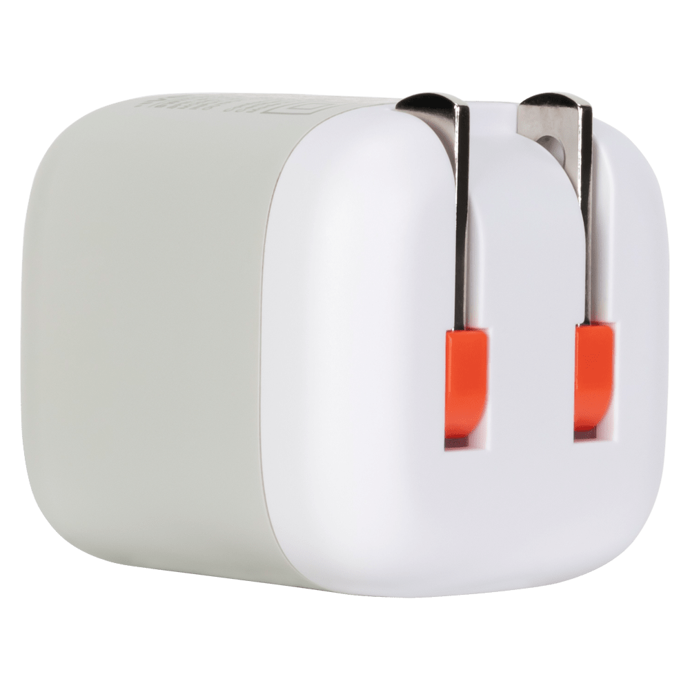 Ventev 20W PD USB C Mini Wall Charger with folding prongs and USB C to Apple Lightning Cable 3.3ft White. back
