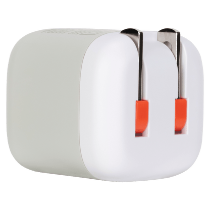 Ventev 20W PD USB C Mini Wall Charger with folding prongs and USB C to Apple Lightning Cable 3.3ft White. back