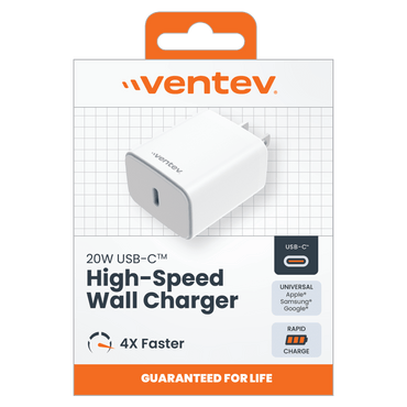 Ventev 20W ULTRAFAST USB C Universal Wall Charger White by Ventev