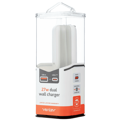 Ventev 27W Dual USB C and USB A Wall Charger by Ventev