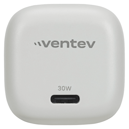 Ventev 30W ULTRAFAST USB C Universal GaN Mini Wall Charger White by Ventev