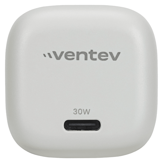 Ventev 30W ULTRAFAST USB C Universal GaN Mini Wall Charger White by Ventev