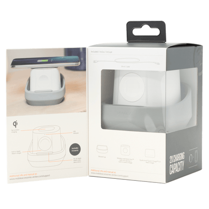Ventev Wireless WatchDock Duo 10W Charging Pad & Apple Watch Charger - Gray/White