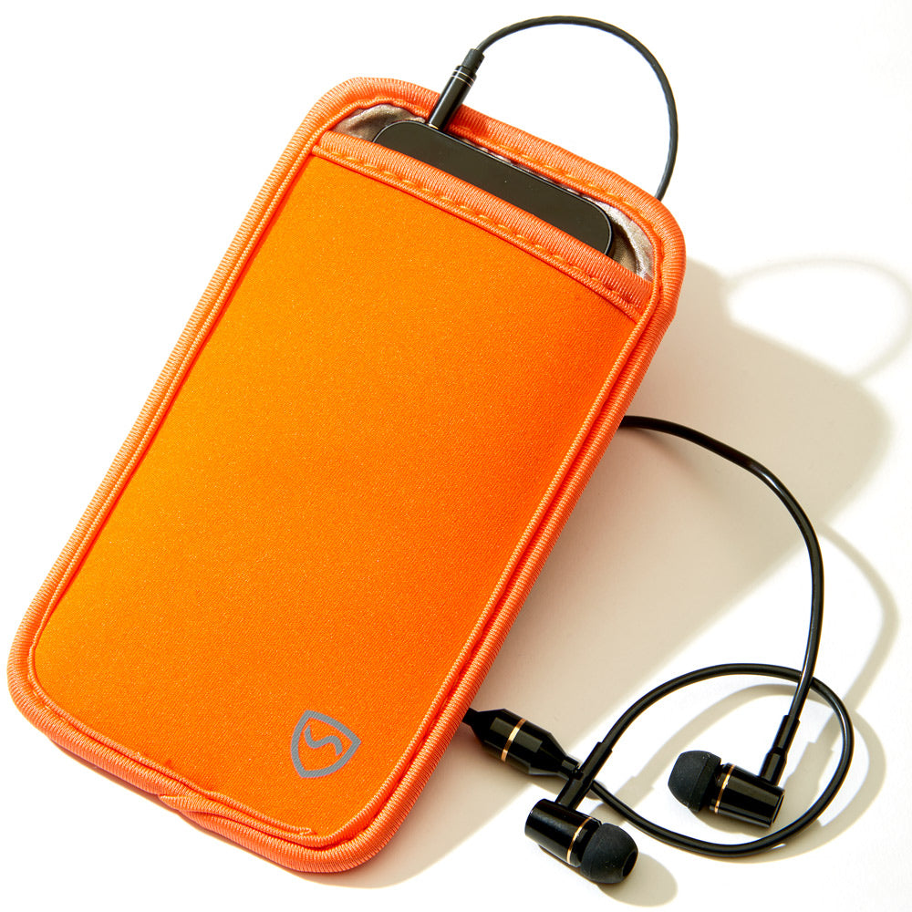 SYB Phone Pouch with EMF shielding for iPhone and Android orange